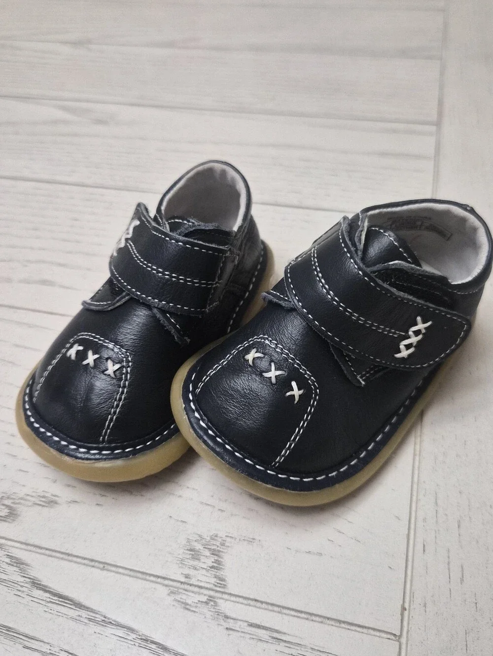 Wee Squeak Baby Boy Shoes Size 3 Navy Color